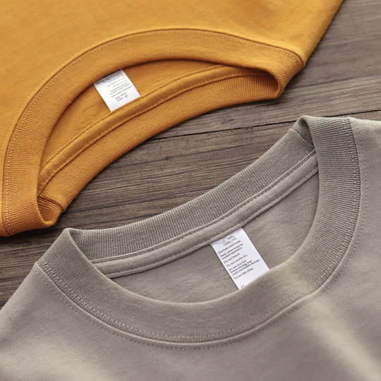 260G重磅T恤男长袖基础美式复古休闲纯色纯棉圆领春秋打底衫白色