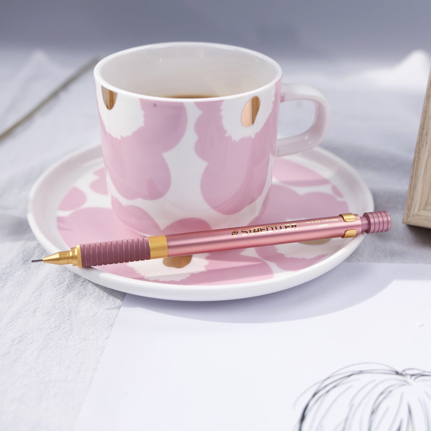 德国STAEDTLER施德楼925鎏金粉限定版0.5mm素描书写金属自动铅笔