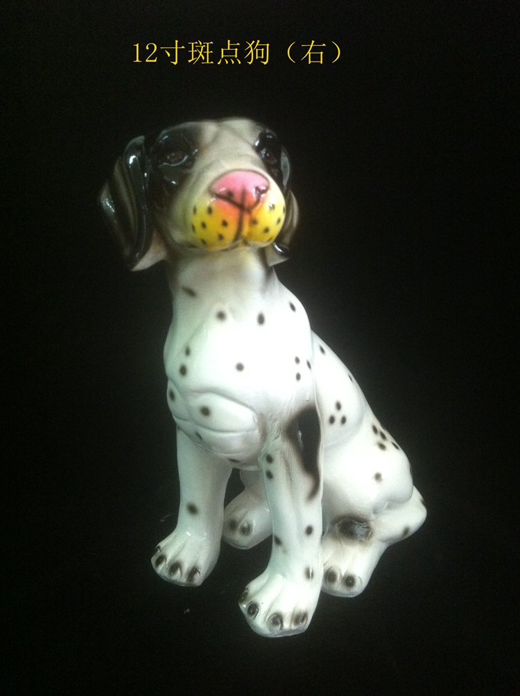 创意新款陶瓷狗动物摆件工艺品斑点狗现代家居礼品结婚礼物装饰品-图1