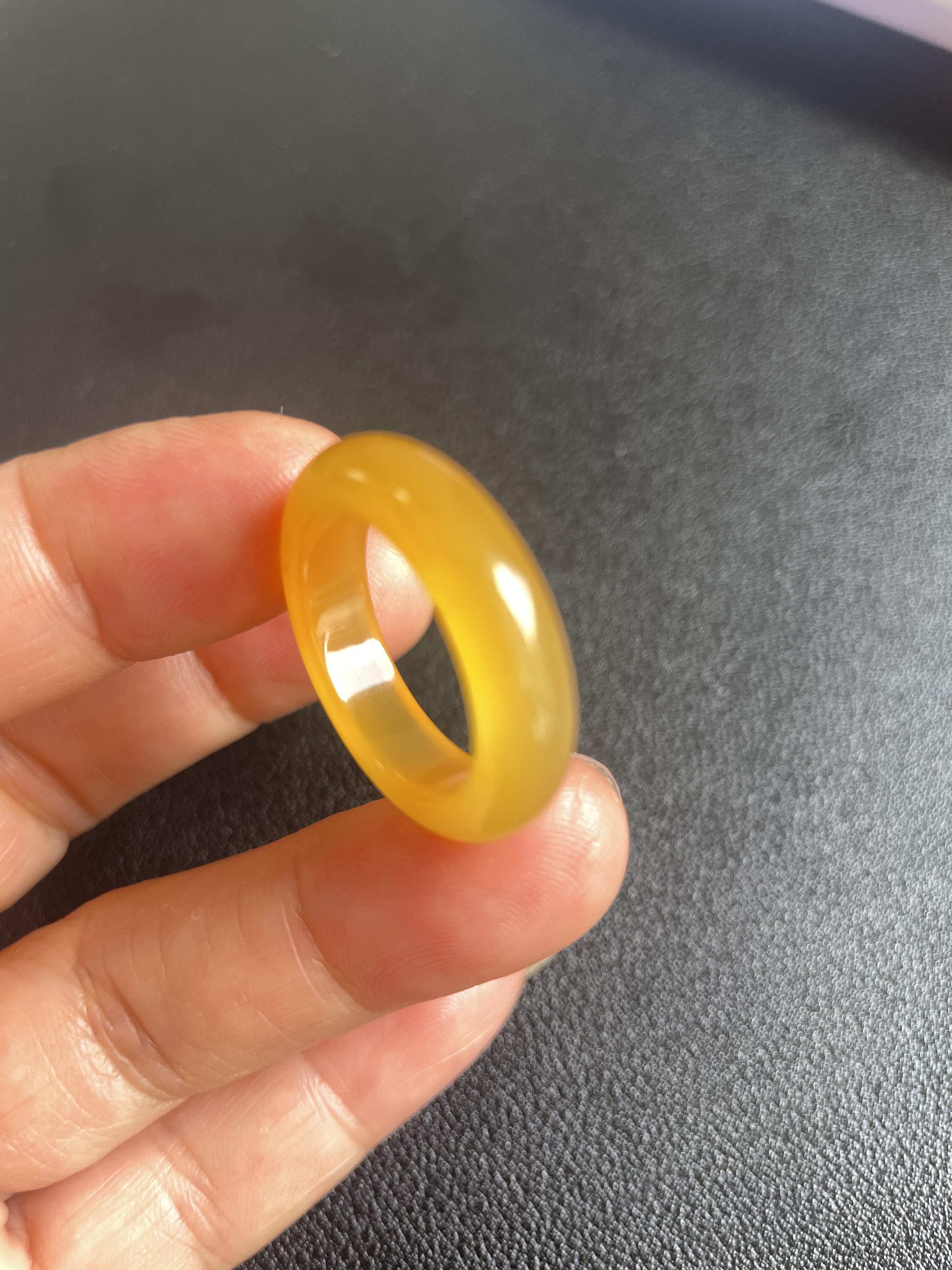 Yunnan Longling natural yellow dragon jade ice seed ring ring 17*6*4mm