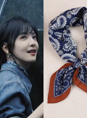【藏青腰果】100%桑蚕丝方巾真丝双绉春夏季女高级感搭配衬衫裙子