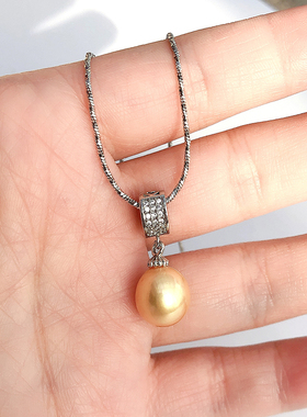 贝珠吊坠淡水珍珠柔光白南洋金