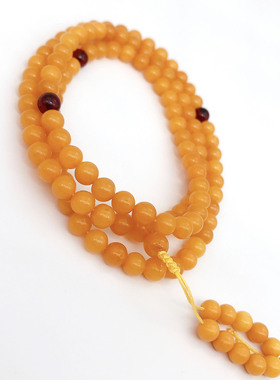 天然波罗的海蜜蜡琥珀项链俄料白蜜血珀满蜜鸡油黄渐变色多圈手串