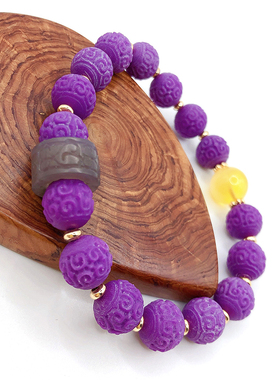 原创紫云母方牌无优化手串特惠