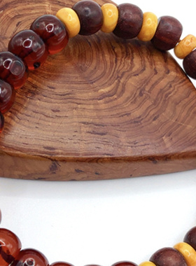 血珀妖花老蜡隔珠设计手串