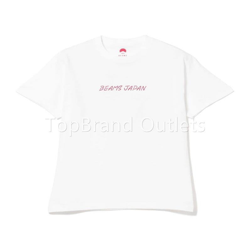 BEAMS JAPAN 22SS別注限定富士山LOGO卡通樱花宽松男女短袖T恤-图3