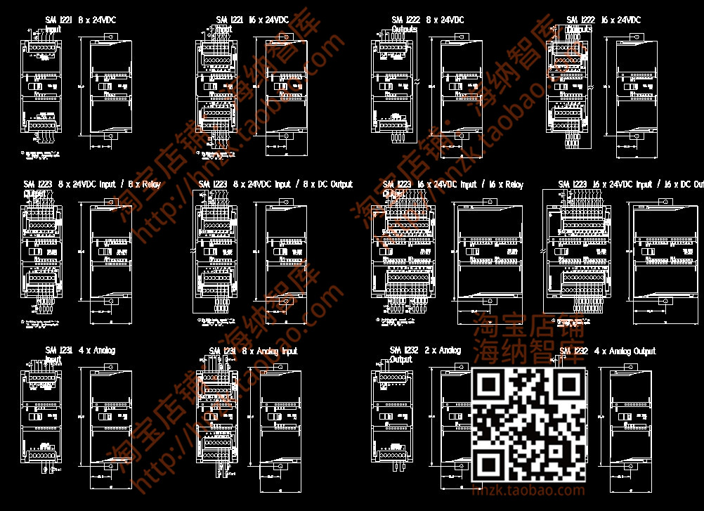 西门子S7-1200模块PLC电气CAD图纸cpu元件dc元器件sm设计图块图例 - 图2