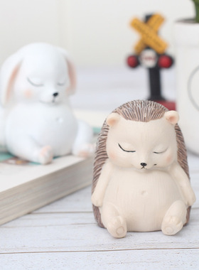 diy萌萌哒办公室桌面小动物摆件