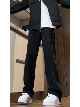 Top-stitched high street American casual sweatpants versatile pants X1818-K1827-P50 control 78