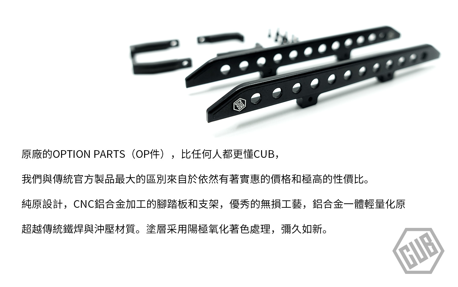 CAPO CUB2 JK专用脚踏板 侧踏 氧化黑 OP升级件 - 图1