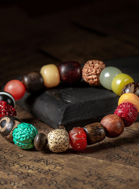 多宝珠手串单圈DIY男款和田玉金刚沉香玛瑙菩提手链女文玩佛珠