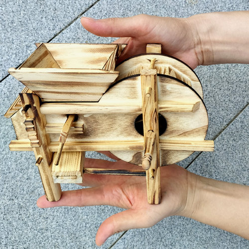 木制吹谷车模型 古代仿古南方打稻谷小农具 木质脱粒机创意装饰品 - 图0