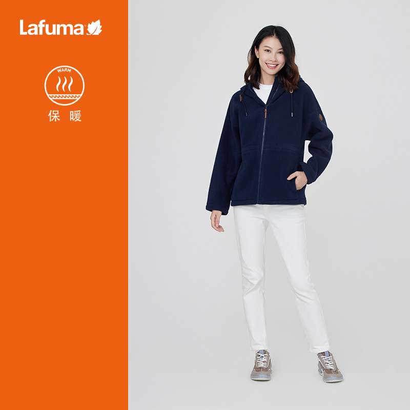 LAFUMA乐飞叶户外秋冬保暖抓绒衣女宽松连帽摇粒绒外套LFJA4CRX1 - 图0