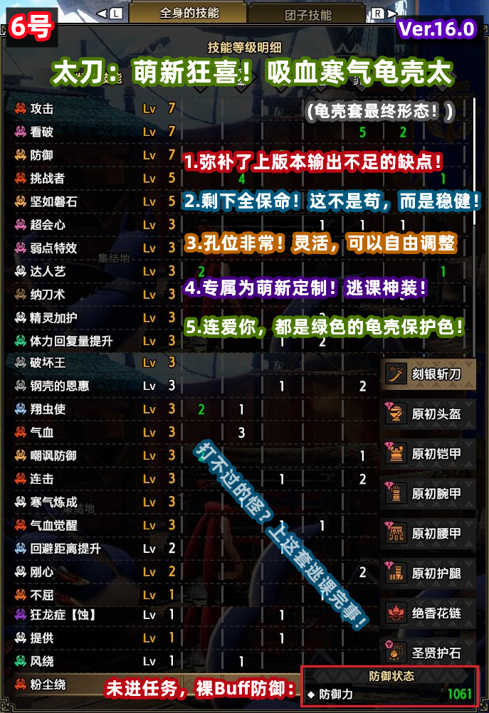 NS/Switch怪物猎人曙光Rise存档修改 怪异成品炼化配装：太刀16.0 - 图2