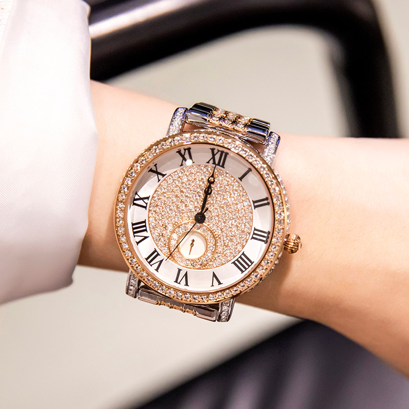 霸气大表盘镶钻手表女高级感女款满钻女士手表名牌正品十大品牌