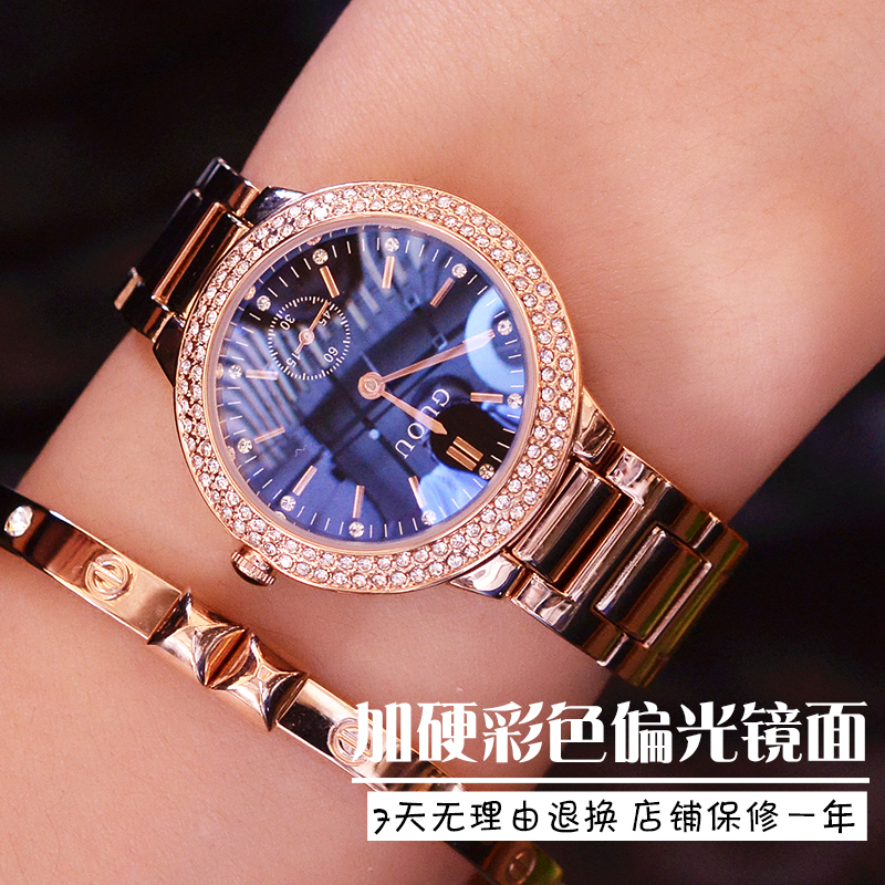 新款韓版時尚玫瑰金鋼帶女士手表 女石英表 復古氣質水鉆腕表 新款韓版時尚玫瑰金鋼帶女士手表 女石英表 復古氣質水鉆腕表