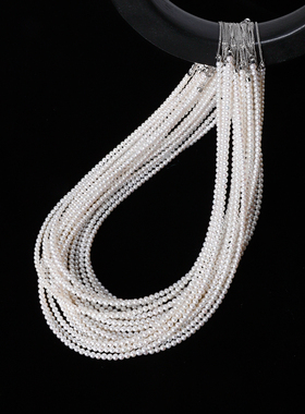 天然淡水小米珍珠多层锁骨链