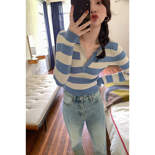 Thepeachofficial ເສື້ອຍືດເສັ້ນດ່າງ retro