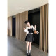 Minuet ແອວສູງສອງຊັ້ນ skirt pleated