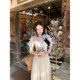 French Retro Hollow Swing Skirt Waist Dress