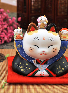 七福神招财猫摆件药师窑