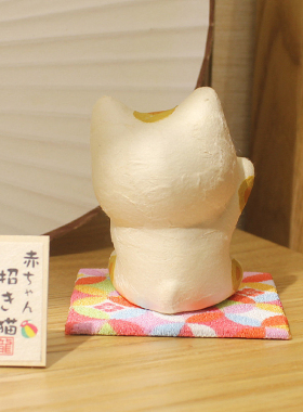 龙虎作和纸招财猫可爱创意摆件
