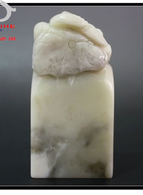 寿山石印章 国石真品 芙蓉冻石 精品天鹅仙鹤印钮章书法名章E7-3