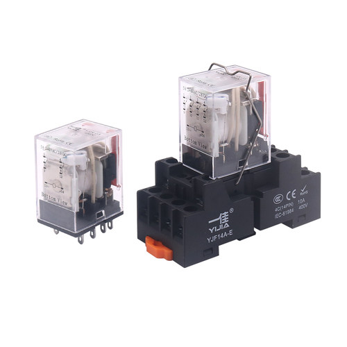 一佳中间继电器YJ2N-GS电磁LY小8脚14角宽直流DC12V小型24V伏220V - 图0