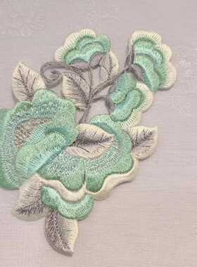 绣花补片韩服立体胸花舞蹈练功服