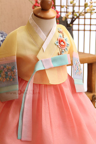 儿童韩服女孩舞蹈演出服朝鲜舞蹈服装韩国宫廷传统女童韩服e01100