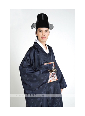 韩国原装进口古装官服/古代朝廷韩服/藏蓝色/H-M01159-2
