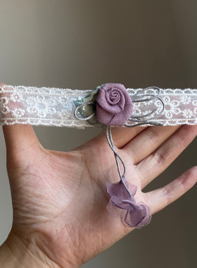 玫瑰蕾丝颈带女纯欲风choker项链