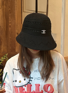 优雅闪钻渔夫帽女镂空盆帽显脸小