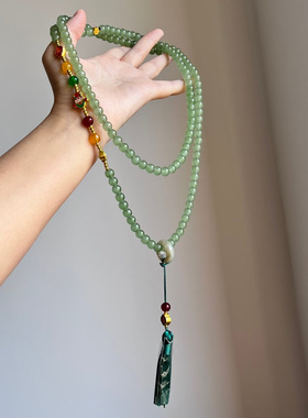 新中式长款流苏项链女国风锁骨链