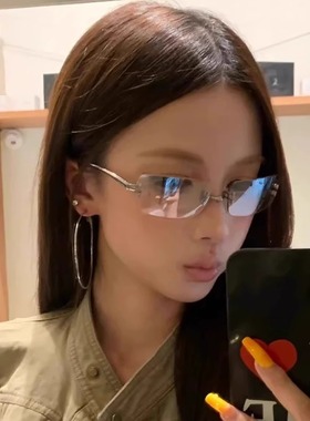 gm墨镜无框水银色Y2K欧美辣妹风