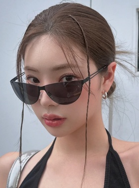 复古美式金属镂空猫眼高级感墨镜