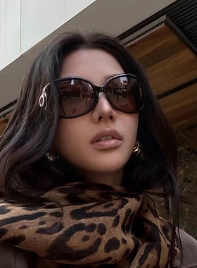 复古辣妹风遮脸茶色蛤蟆镜太阳镜