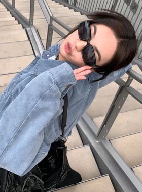 复古美式黑色墨镜小脸2022年新款