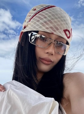 欧美辣妹亚裔风Y2K金属镂空墨镜