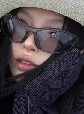 发箍墨镜欧美辣妹风椭圆猫眼灰色