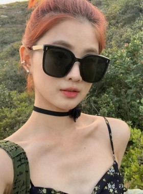 方形大框gm偏光黑色太阳眼镜女款