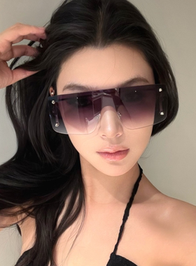 欧美风无边框连体骑行护目镜墨镜