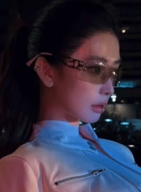 欧美Y2K亚裔辣妹墨镜中古无框女