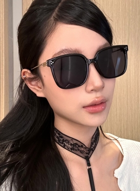复古黑色方形gm墨镜女潮圆脸显瘦