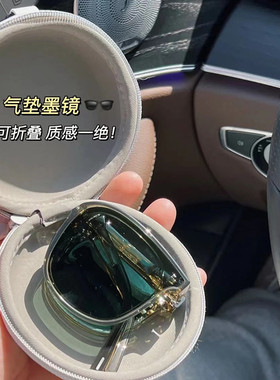 偏光方形高级女墨镜太阳镜折叠潮