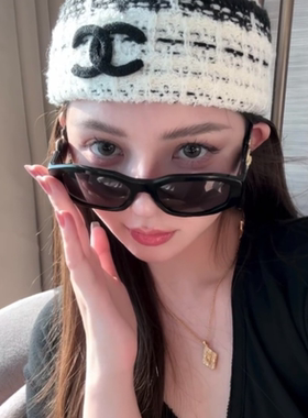 复古黑色猫眼时髦高级感墨镜女