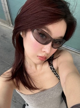 发箍墨镜欧美辣妹风椭圆猫眼灰色