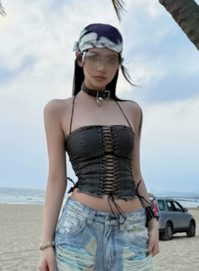 欧美Y2K亚裔辣妹风无框镶钻墨镜