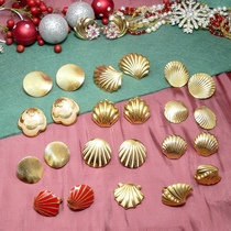 2312-25 US vintage Classical Decoration MONET Monet Golden Ocean Shell Scallop Ear Clip