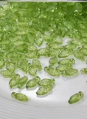 百搭亚克力仿真日系绿色薄荷小清新滴胶食玩DIY饰品迷你小叶子